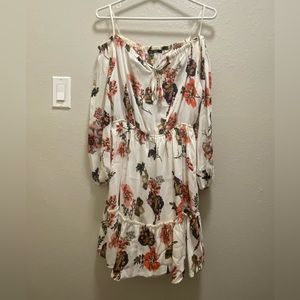 Off the Shoulder Floral Midi Dress
